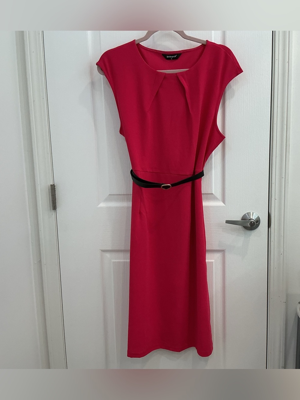 Alegra K Fuchsia Cap-Sleeve Dress with Belt